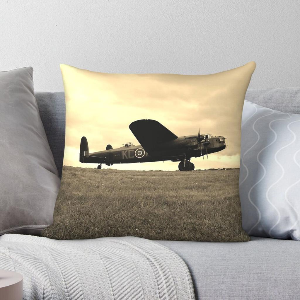 Lancaster Bomber Square Pillowcase Polyester Linen Velvet Printed Zip Decor Throw Pillow Case Home Cushion Cover Wholesale