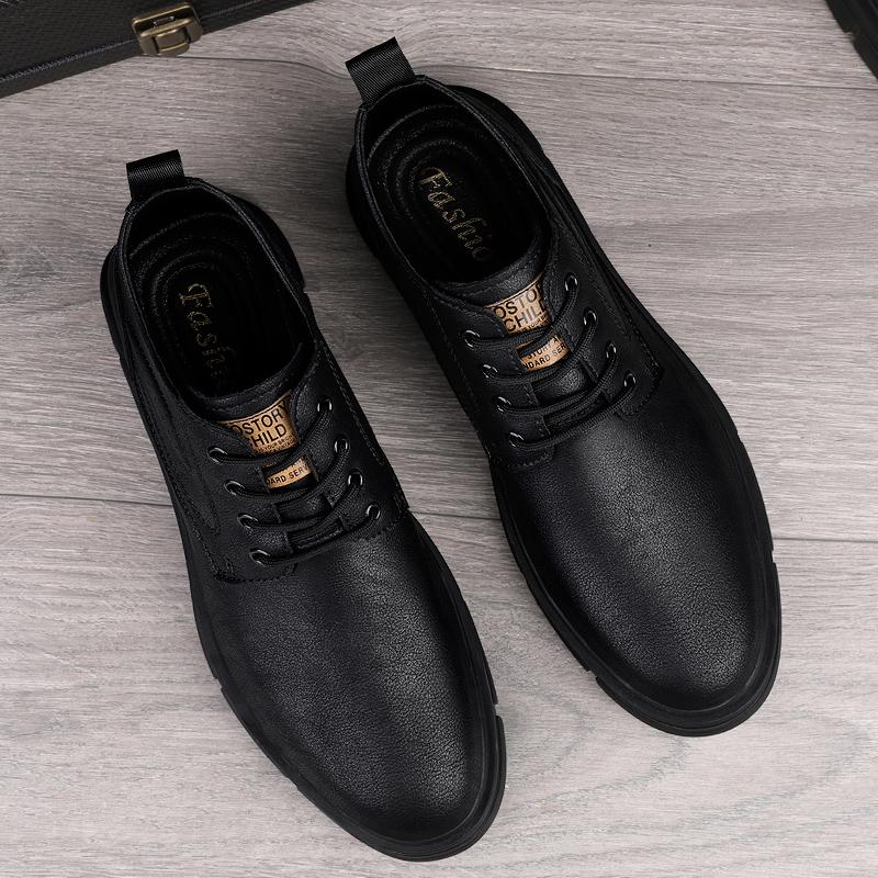 Winter Boots Men Sneakers Genuine Leather Warm Fur Ankle Boots Casual Shoes Men's Ankle Boots Cowboy Tooling