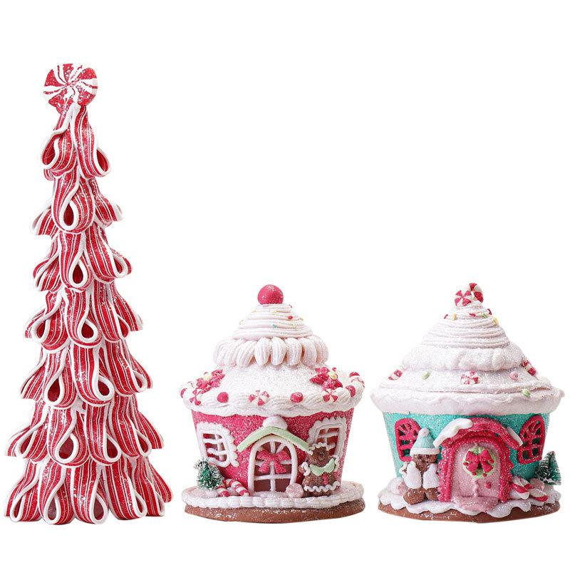 Светящиеся ornaments Замок из конфет и Рождественская елка для праздничного декора