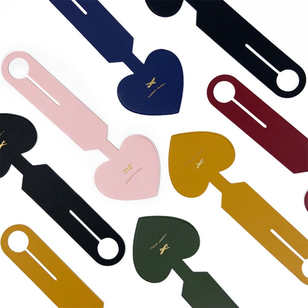 Boarding Pass Love Shape PU Luggage Tag Airplane Suitcase Tag Information Card Men