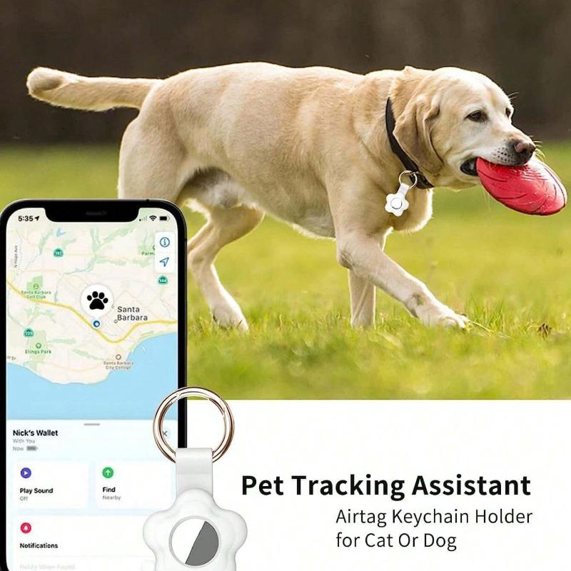 Силиконовый защитный чехол в форме цветка, совместимый с трекером Apple Airtag, противопотерянное устройство для собак, кошек и других домашних животных(Airtag не входит в комплект)--розовый