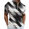 Новая мужская повседневная модная и трендовая клетчатая футболка-поло с короткими рукавами и 3D-принтом с короткими рукавами