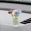 Colored Glaze Glass Flower Bouquet Simulation Floral Hand-blown Glass Flower  Home Room Decoration