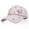 Summer Jacquard Baseball Hat for Women, Bling Rhinestone Butterfly Ornament Cap, Adjustable Sun‑Protection Casual Travel Visor Hat