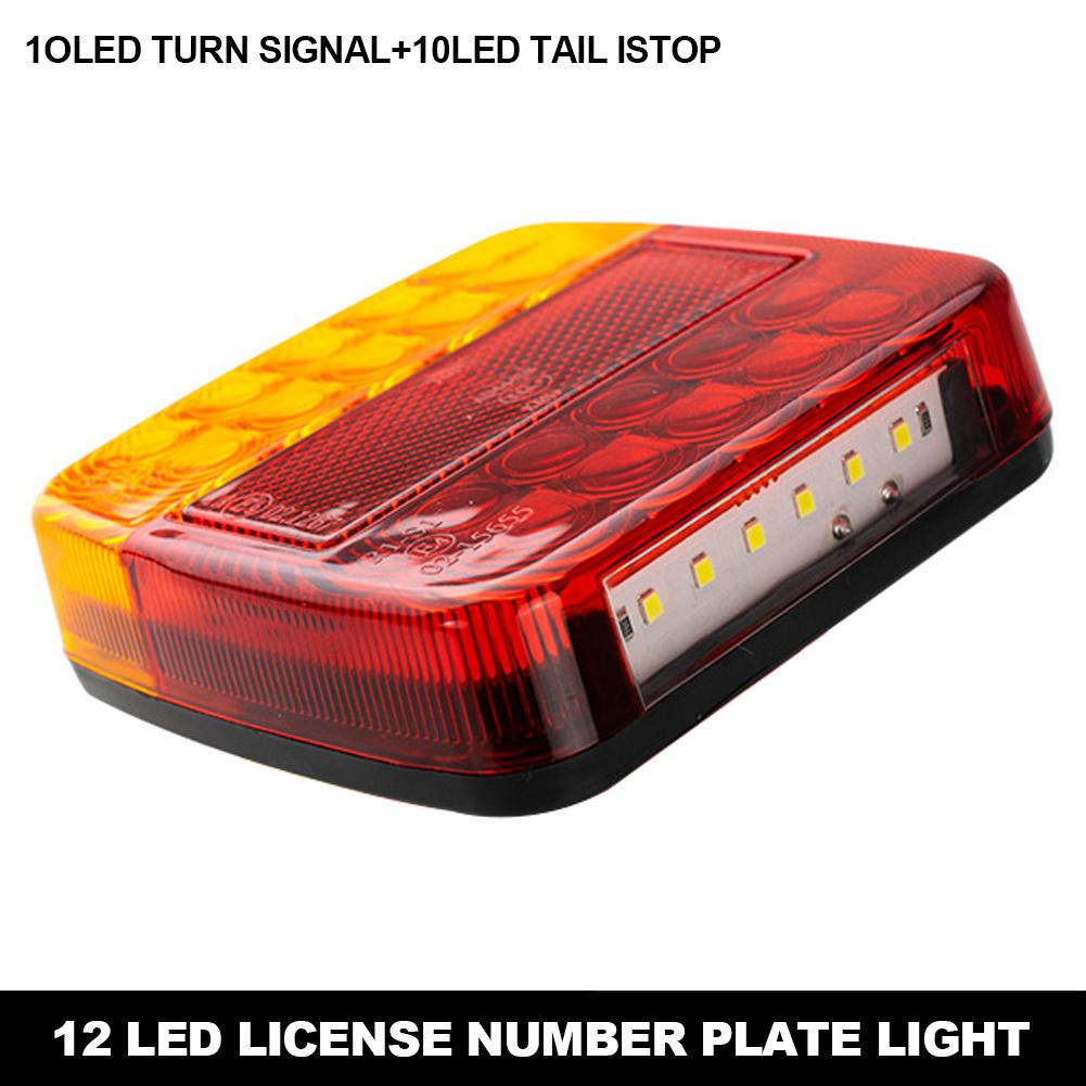 2Pcs 12V 26LED Truck Rear Taillight Turn Signal Indicator Tail Light Car Number Plate Light Rear Reverse Brake Stop Lamp Trailer Caravan
