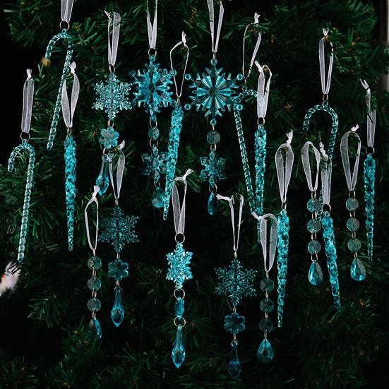 20 шт. Искусственные хрустальные украшения-снежинки для рождественской елки, акриловые украшения для Страны чудес, зимние поделки, сувениры для вечеринки