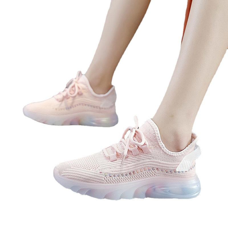 Летающие плетеные кроссовки для папы, детская весна 2025, новые красочные универсальные студенческие кроссовки корейской версии, дышащие, сверхлегкие, прилив