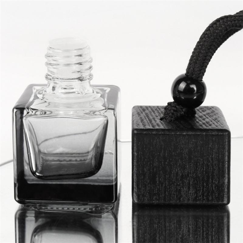 Dyed Square Cap Black Cap Empty Bottle Car Essential Oil Diffuser Fragrance Air Freshener Scent Perfume Bottle Ornament