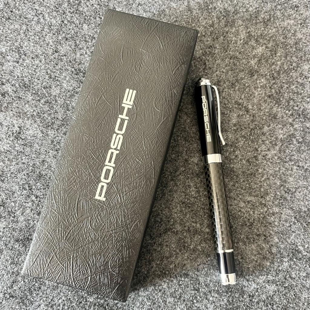 hbcr1 For Porsche Emblem Metal Engraved Fountain Pen Gifts Souvenirs Signature Pens Business Ballpoint Pen School Supplies Car Sticker