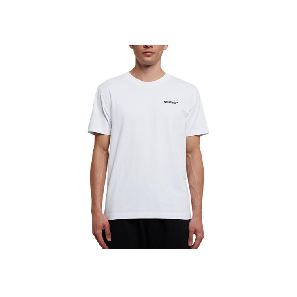 Off-White Для всех Slim Fit Футболка Белая Мужская Уличная Одежда OMAA027C99JER0090110