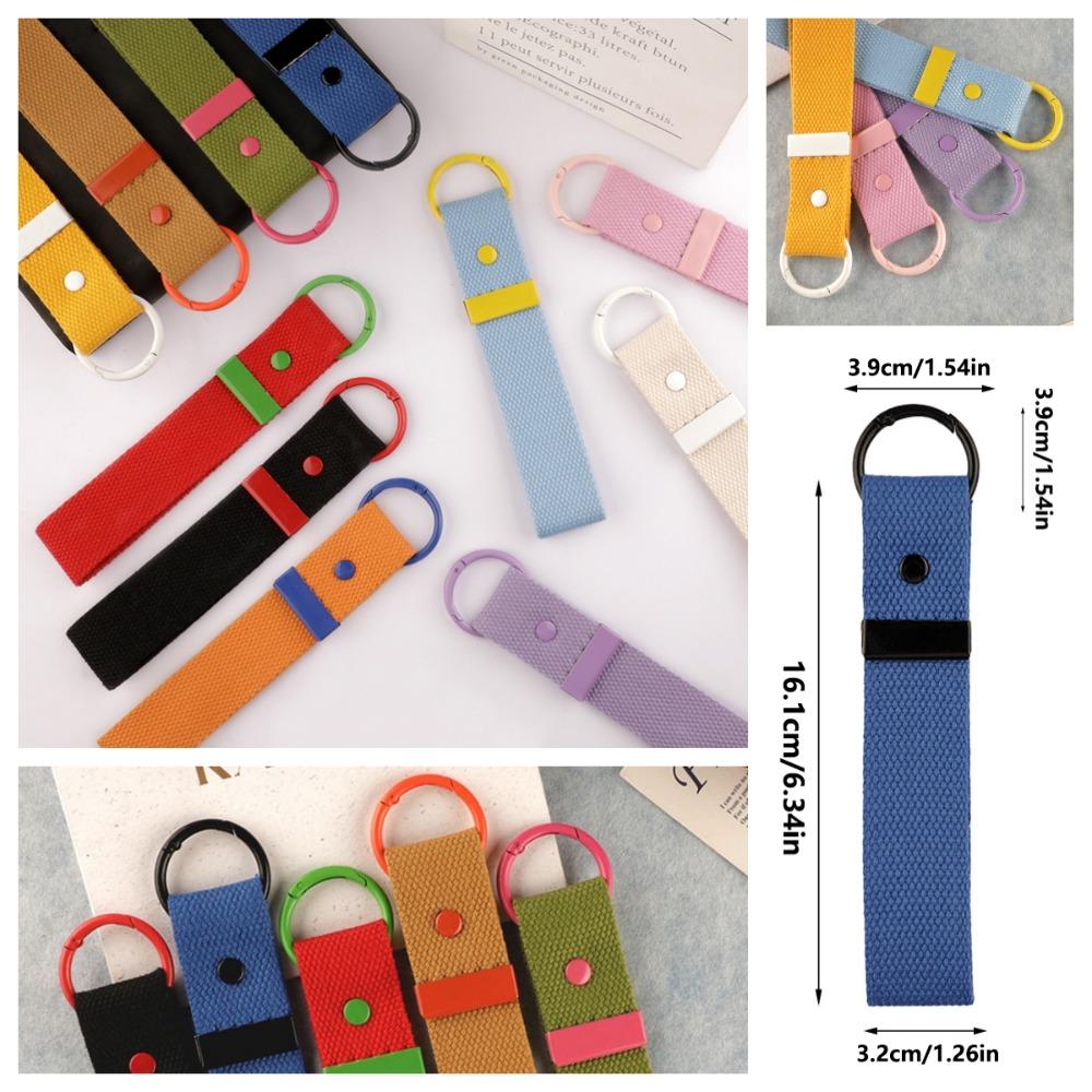 Цветной брелок для ключей, шнурок, простой, сделай сам, холщовый ремешок, тесьма, лента, веревка, брелок унисекс