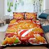 Американский фастфуд пододеяльник комплект полноразмерный пицца хотдог одеяло чехол гамбургер принт комплект постельного белья картофель фри пододеяльник
