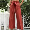 Women's Fashion Casual Solid Color Print High Waist Pants & Capris