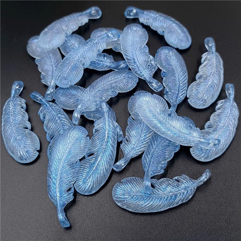 Материалы Прозрачные DIY аксессуары 10 шт. Творческий светлый цветной серии перьев кулон изготовление ювелирных изделий ожерелье серьги светящиеся бусины ручной работы