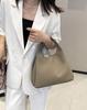 Light Luxury Real Leather Canvas Tote Bag 2025 New Style And Single Shoulder  Casual Large Capacity Minimalist Handheld Bucket Bag