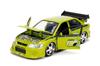 Jada Toys Fast Furious Series Mitsubishi Lancer Evo VII Завершенный продукт и 1/24 F&F Green/Графика (Брайан)