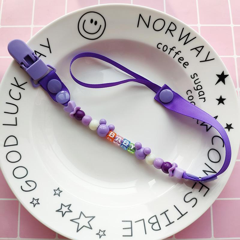 Держатель для соски младенцев с бусинами и прищепкой