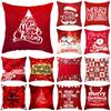 45x45cm Merry Christmas Santa Claus Printed Cushion Cover for Home Living Room Sofa Decoration Square Pillowcase