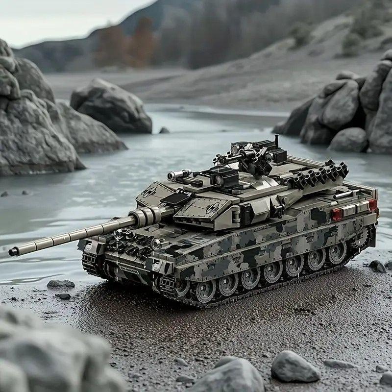 66058 Основной боевой танк Leopard 2A7 - сложный военный конструктор для мальчиков, трансграничные игрушки