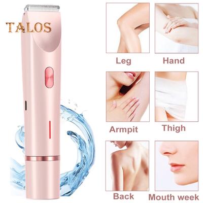 Двухголовочная женская электробритва с USB-перезаряжаемым водонепроницаемым портативным устройством для путешествий, для удаления волос на лице, теле, в зоне бикини, на руках и ногах, бритвой-эпилятором, триммером