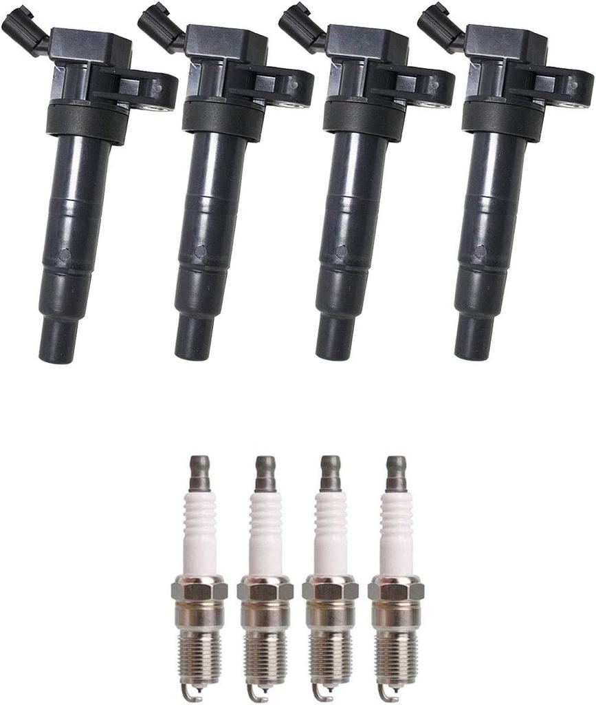 4 шт. Катушки зажигания + 4 шт. Иридиевые свечи зажигания для Kia Hyundai Santa Fe Sonata Tucson Optima UF611