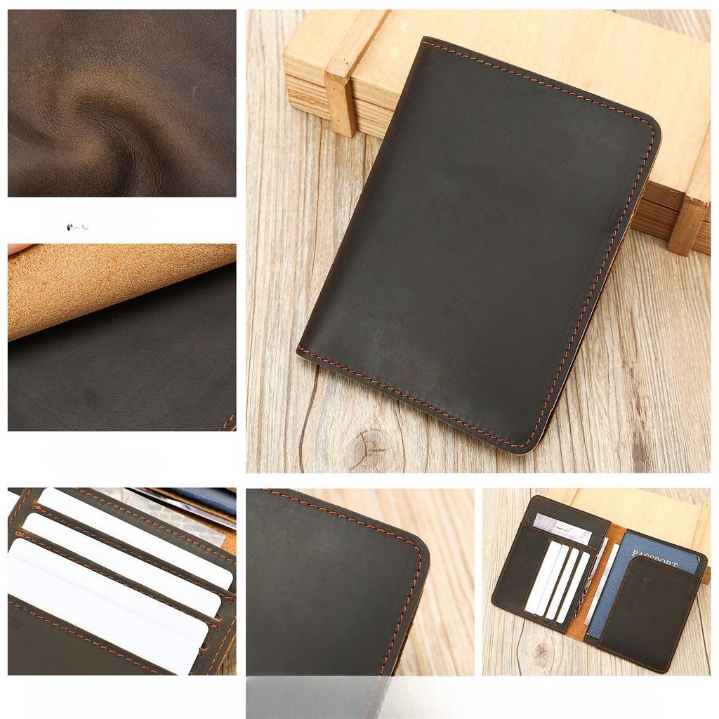 Ретро Кожа Crazy Horse Мужской Картхолдер Сумка для Хранения Документов Паспорта Натуральная Кожа Универсальный Кошелек для Документов