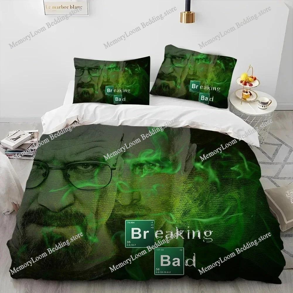 Сериал Хит Во все тяжкие Уолтер Хартвелл Комплект постельного белья Размер King/Queen Пододеяльник 3D-печать Уютный Мягкий Комплект простыней Домашний декор