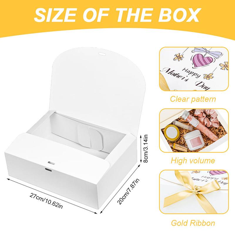 WTEMPO День матери/День рождения матери Розовые подарочные коробки Ежедневные подарки Универсальные упаковочные коробки Сделай сам Складные бумажные коробки с бантом из ленты