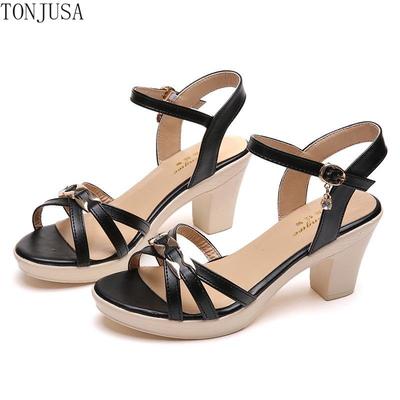 Модные женские летние повседневные туфли на платформе с открытым носком на толстом каблуке, высокие сандалии
