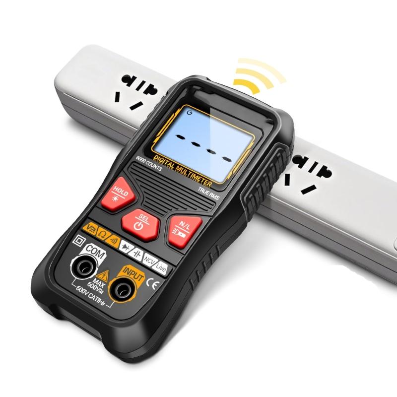 Auto Ranging Digital Multimeter with Live Wire Detection Backlit Screen Ergonomic Design Electric Measurement Device