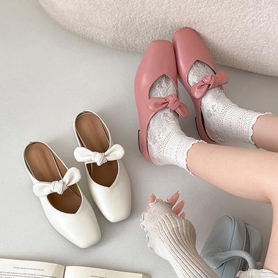 Летние женские мюли с бабочкой и узлом, модные неглубокие туфли без застежек Singbacks, женская повседневная обувь в уличном стиле