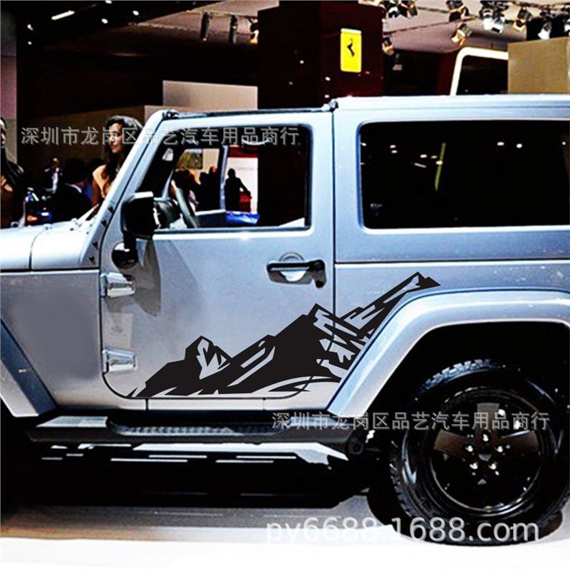 Наклейка на боковую юбку Jeep Wrangler SUV с графикой «Снежная гора» D-851