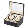 Dual-Headed Motorized Watch Winder Box In Black PU for 10 Luxury Watches