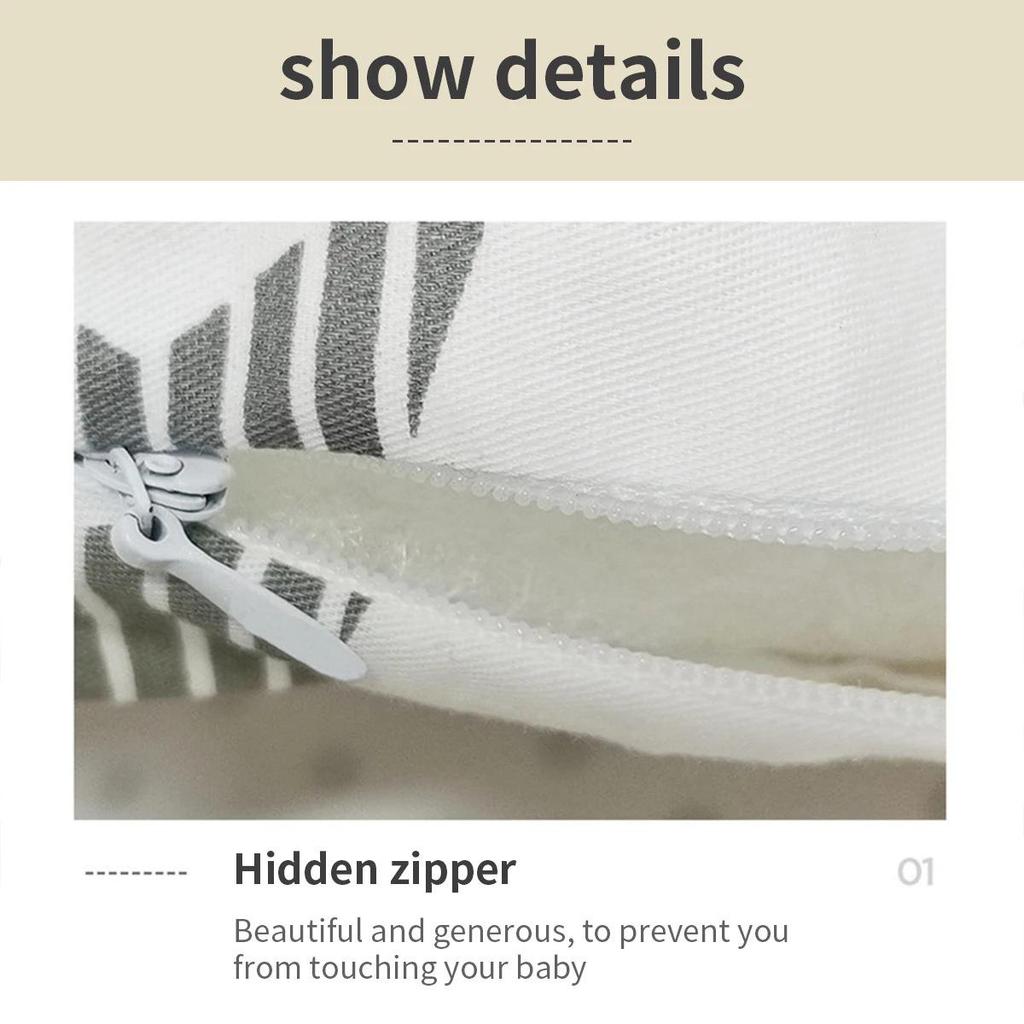 Soft Pure Cotton Removable and Washable Baby Crib Bumper, Anti-Collision, One-Piece Design