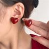 Винно-красные ретро серьги-гвоздики для женщин, с покрытием "капающее масло", в форме сердца, круглые, квадратные, геометрические серьги, ювелирные изделия высокого класса