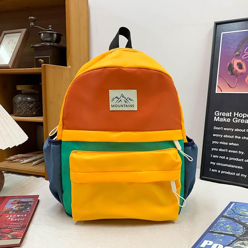 Blocking Color Fashion Design Children Backpacks For Daily Outdoor Activities
