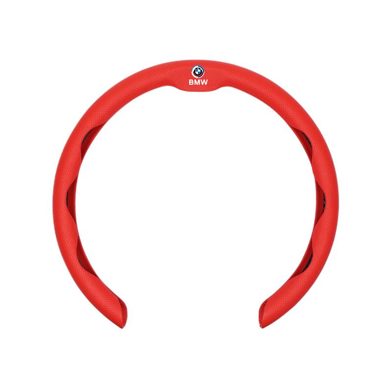 BBIH8 2026New Leather Fabric Car Steering Wheel Cover Valve Cap Accessories For BMW X1 X2 X3 X5 X4 X6 X7 iX3 F20 F10 F07 E70 E46 E90 E