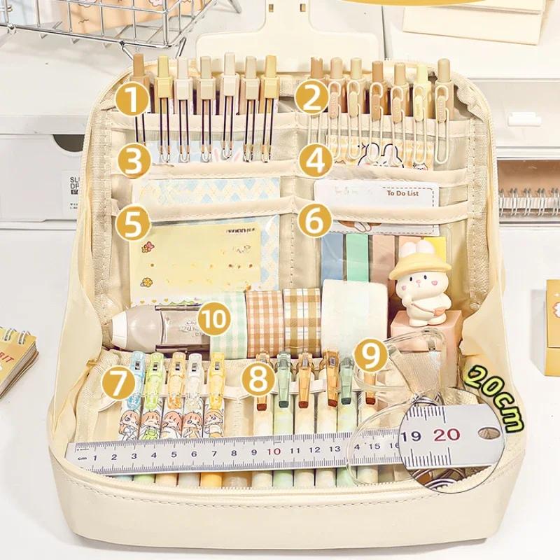 12-слойный пенал для девочек, большой пенал большой емкости, школьные канцелярские принадлежности, эстетический чехол для канцелярских принадлежностей для студентов