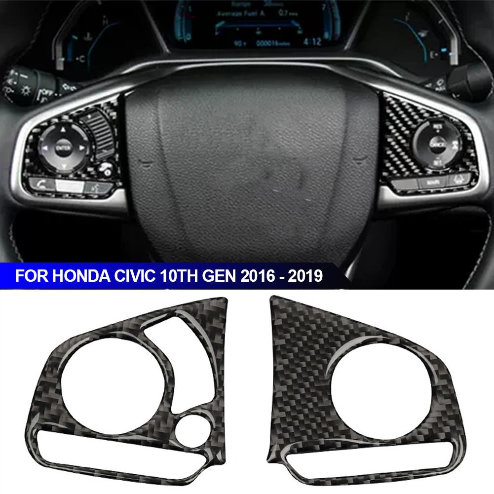 2 шт. автомобильный стиль карбоновый руль панель отделка для Honda Civic 10-го поколения 2016 2017 2018 2019 автомобильные аксессуары
