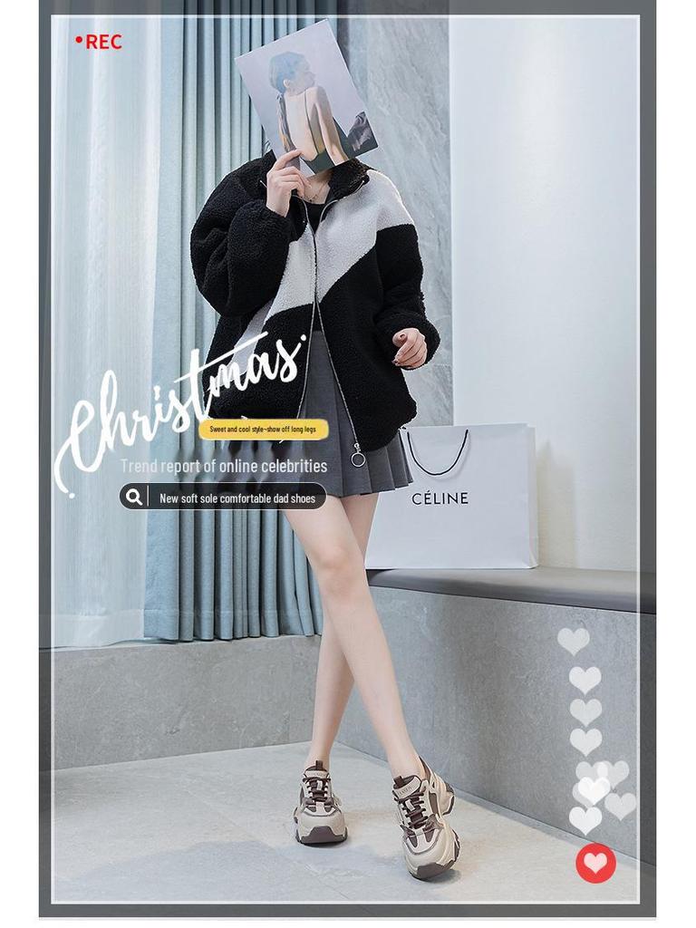 Модные женские туфли для пап из натуральной кожи на толстой подошве 2024 года — модный и спортивный универсальный стиль