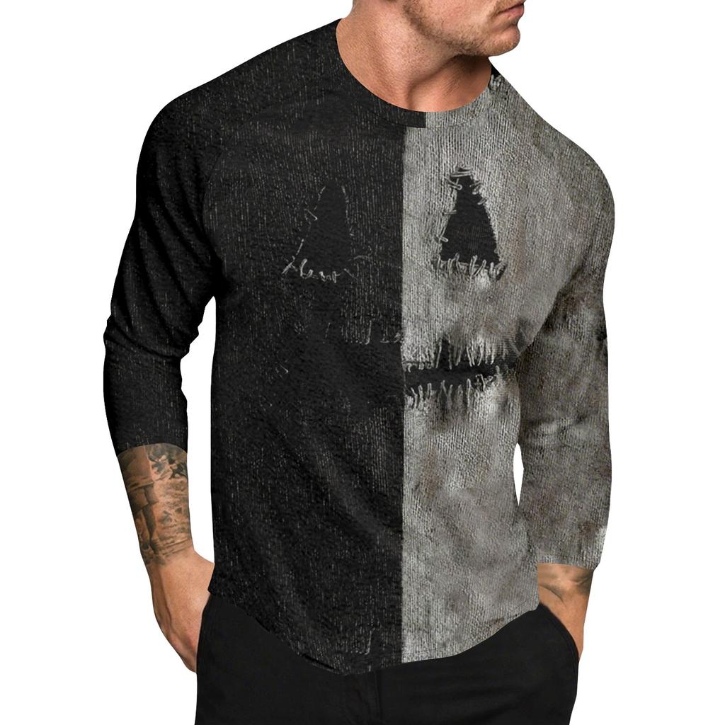 Halloween Print Raglan Sleeve Men's Long Sleeve Top
