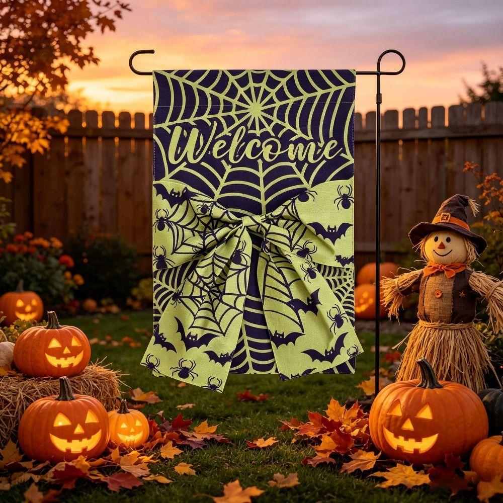 Washable Halloween Decoration Cloth Fall Garden Flag Multiple Styles Sign Outdoor Decoration  Deck