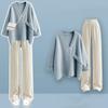 Gentle Women's Autumn and Winter Knitted Sweater + Wide-leg Pants Two-piece Suit