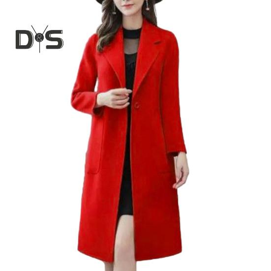 Женское зимнее пальто с отложным воротником, длинным рукавом, средней длины, плотное, однотонное, ветрозащитное, теплое, свободное, корейский стиль, с одним карманом на пуговицах, женское пальто