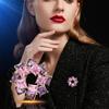 Exquisite Minimalist Zircon Wrapping Brooch Temperament Versatile Luxury Sweater Suit Clothes Decorative Corsage