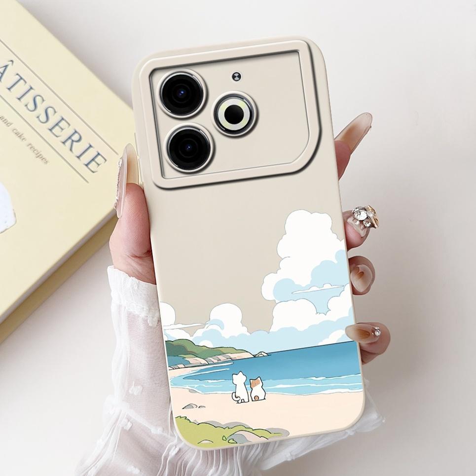 Cartoon Fashion Back Cover For Tecno Pova 6 Neo Pova6 Neo Phone Case Silicone Soft TPU Dragon Astronaut Black Cat Funda Bumper