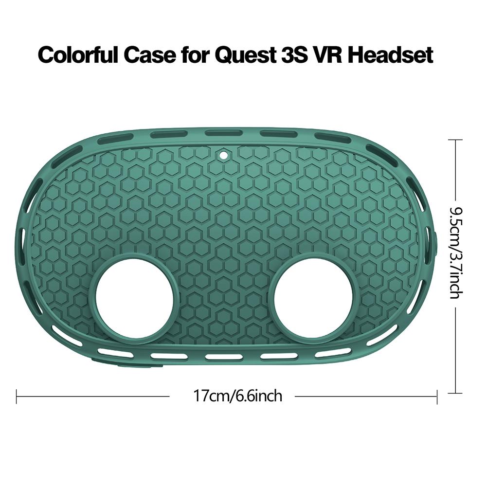 Силиконовый чехол-хостер Shell Drop-Proof Cover для Meta Quest 3S Аксессуары (зеленый)