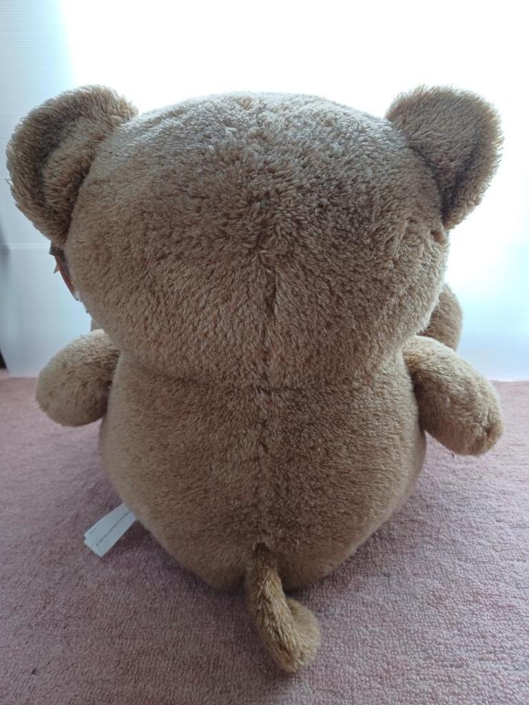 [USED] Large teddy bear plush toy with ribbon
