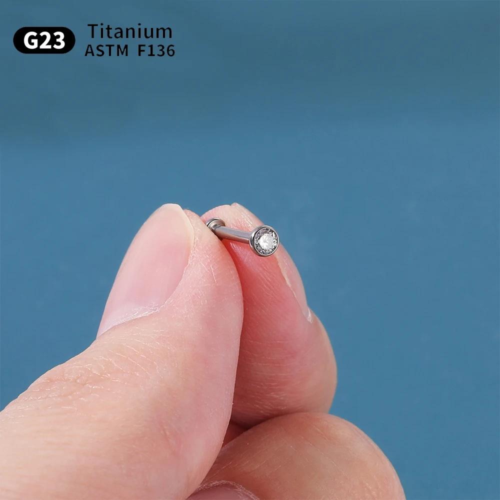 10/50 шт. G23 Титановый Пирсинг Лабрет Губы ASTM F136 Украшения для Тела Носовые Серьги-Гвоздики Для Женщин 20/18/16G