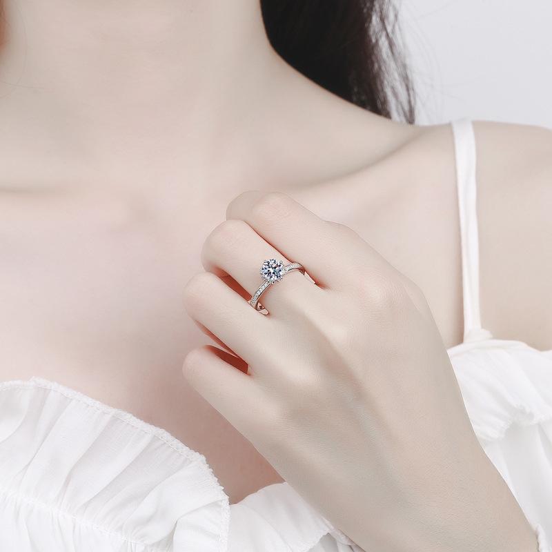 Танцизное классическое кольцо из стерлингового серебра 925 пробы с муассанитом, женские ювелирные изделия, свадебное обещание, подарок для вечеринки